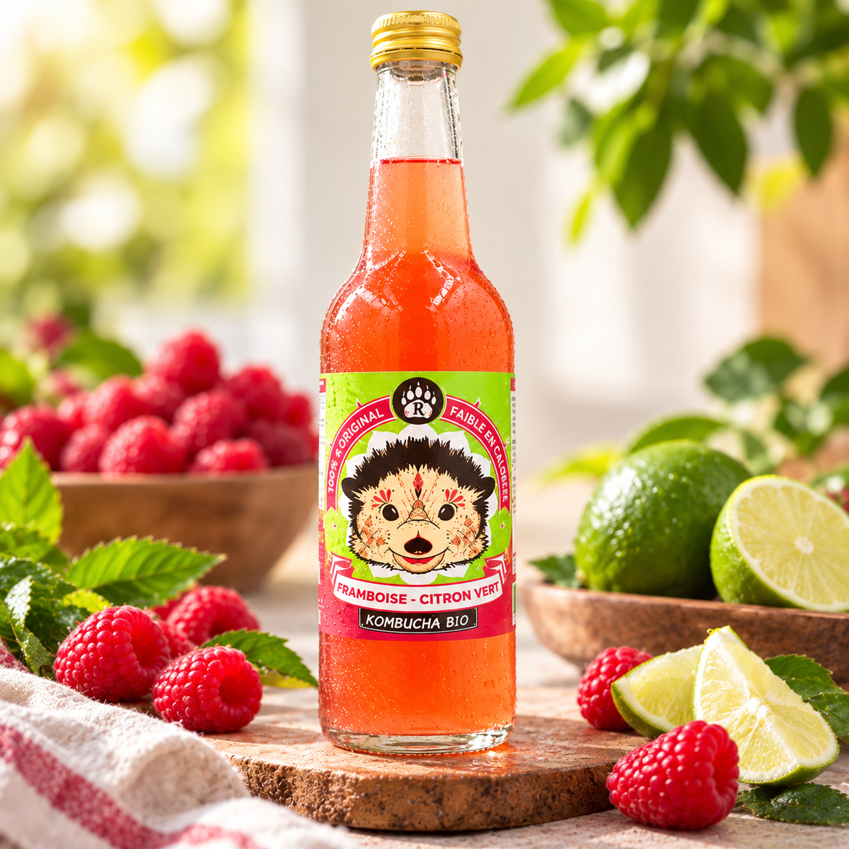 Kombucha framboise-citron vert 33cl bio