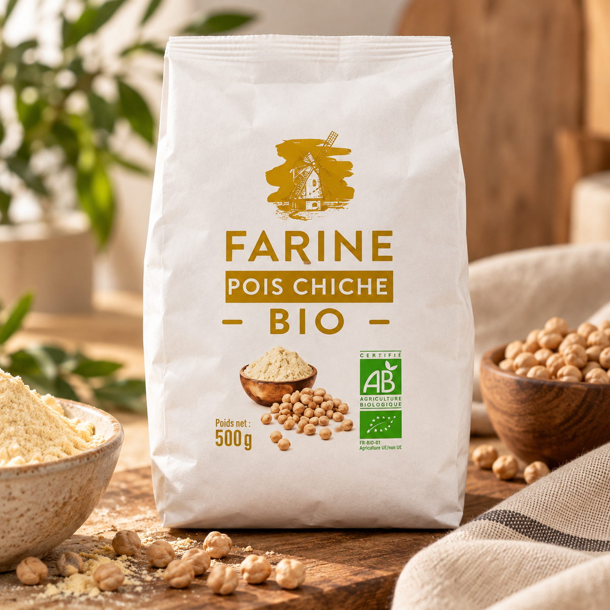 Farine de pois chiche 500g bio